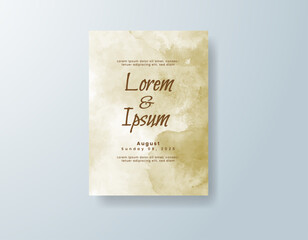Wedding invitation with abstract watercolor background