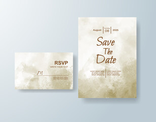 Wedding invitation with abstract watercolor background