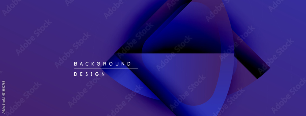 Poster abstract purple design features flowing shapes, gradients. text reads background design in white let