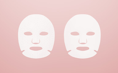 Facial skin care mask, hydrating mask, whitening mask, Advertising skincare concept, 3d rendering.