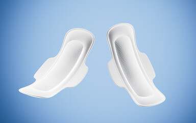 Menstrual pad advertisement, The concept of light and breathable, soft and breathable and so on, 3d rendering.