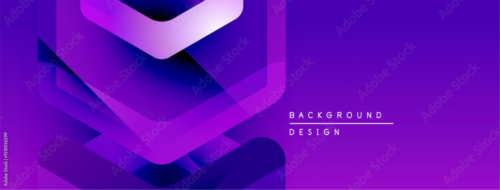 Poster abstract purple layers create dynamic background. geometric shapes overlap, forming modern design. g