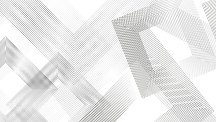 Fototapeta premium Gradient gray line abstract pattern Transparent monochrome striped texture, layers overlapping on light space with line effect decoration modern 