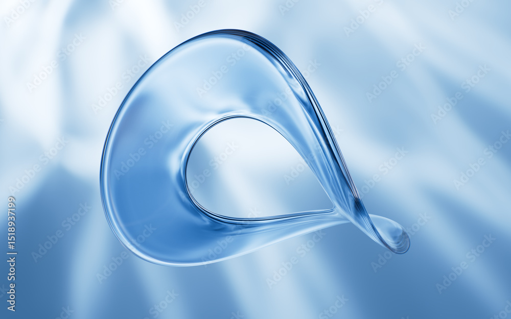 Fototapete abstract multi-layered glass curve background, 3d rendering.