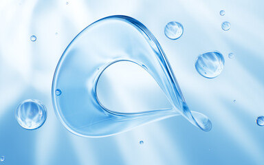 Abstract multi-layered glass curve background, 3d rendering.