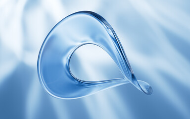 Abstract multi-layered glass curve background, 3d rendering.