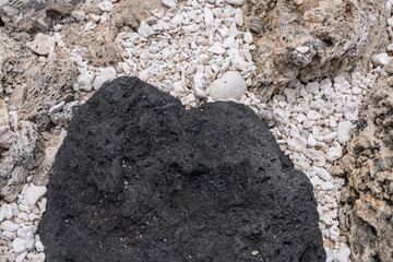 Dead coral fragments and beachrock and basalt on Ko Olina Beach Park Honolulu Oahu Hawaii