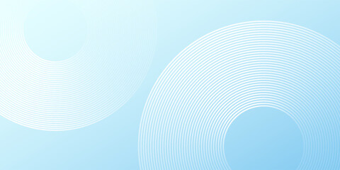 Simple minimalist banner background, pastel colorful, blue and white gradations. Circle effect style abstract simple design