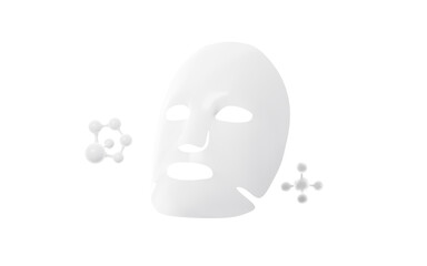 Facial skin care mask, hydrating mask, whitening mask, Advertising skincare concept, 3d rendering.