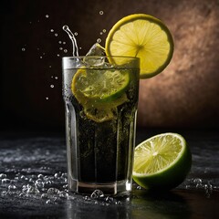 Refreshing and zesty, this glass features a delightful blend of liquid with vibrant lemon and lime slices. It’s the perfect cocktail garnish that elevates your drink experience, whether you’re sipping