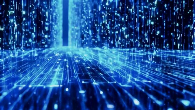 Abstract Blue Digital Network.