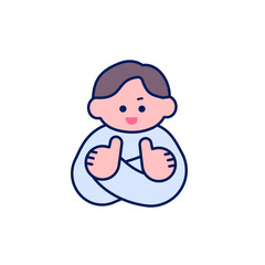 シンプルポップ/グッジョブをする男性