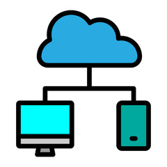 LAN Vector Filled Icon Design
