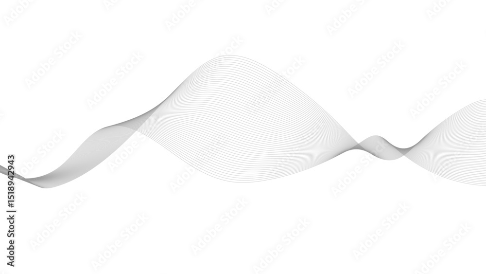 Wall mural abstract black lines wave curve motion on white background. thin wavy line abstract background.