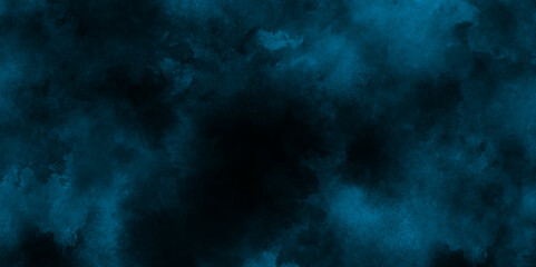 Blue watercolor splashes and fluid textures on deep black background, creating abstract artistic effects, dynamic brush patterns, moody design elements, digital painting visuals.