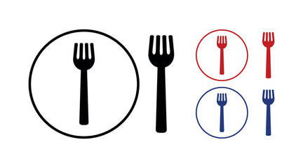 A set of vector fork icons, each icon is isolated. They are used for menus, infographics, web pages, and design. Stock illustration