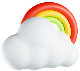 Cloud with Rainbow Illustration