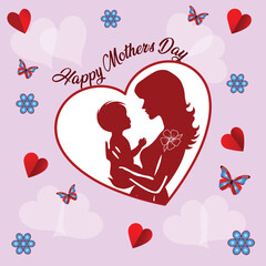 Art & Illustration A collection of minimalistic line icons themed around Mother's Day, Mother's Day Line Icons Set 