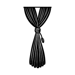 Window covering tieback vector graphic art silhouette