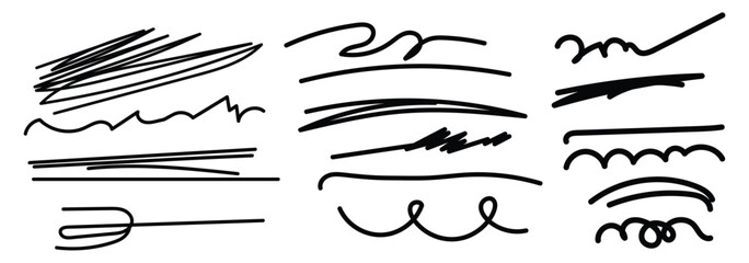 marker scribble line set
