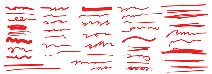 Various black vector marker and brush strokes