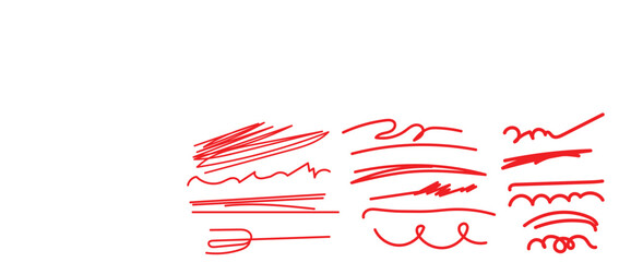 Various black vector marker and brush strokes