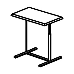 Adjustable height table furniture design silhouette