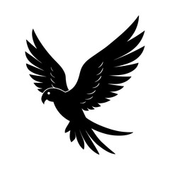 Obraz premium Exotic parrot flying wings silhouette art