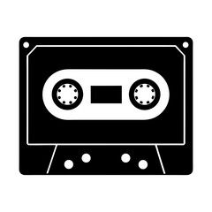 Obraz premium Audio cassette tape vintage music vector silhouette