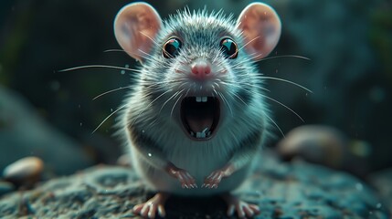 A cheerful rodent with an enthusiastic expression, reflecting pure joy