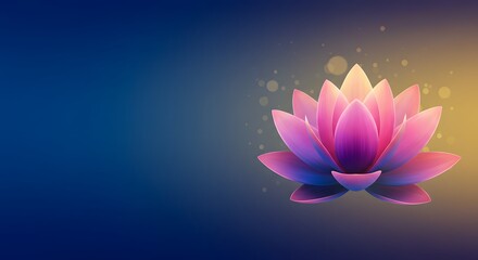 Pink lotus flower on a blue background showcasing natural beauty and tranquility in a vibrant setting