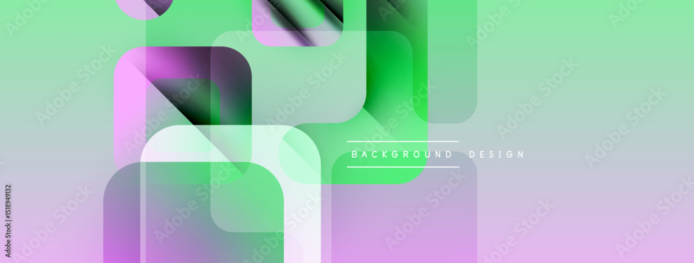 Aufkleber abstract geometric shapes overlap, creating soft gradients. pastel colors dominate composition, sugg