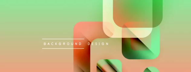 Gordijnen Abstract background features layered shapes, gradients. Soft colors blend, creating modern visual effect. Design elements overlap, forming dynamic composition. © antishock