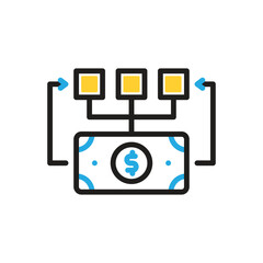 Multi color icon for flow