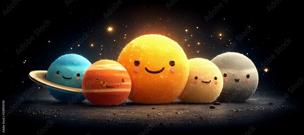 Aufkleber planetary planet science galaxy astronomy education. generative ai technology.