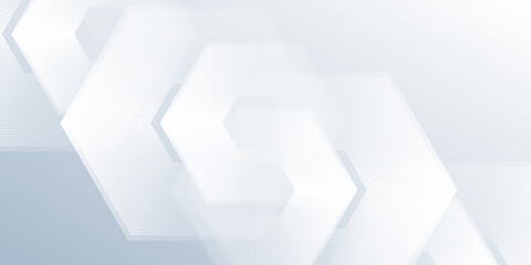 White abstract background with dynamic wavy hexagon texture abstract modern simple design