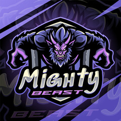 Mighty beast esport mascot logo design
