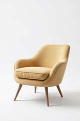 Yellow Armchair on White Background