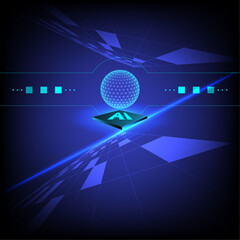 Digital Data Stream Abstract Blue Technology with Arrow Patterns
