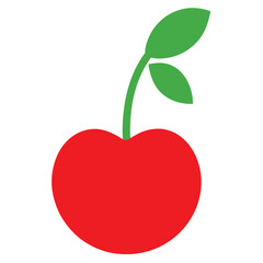 Red cherry icon fruit symbol isolated on white background