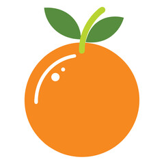 Single orange fruit icon isolated on white background