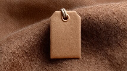 Brown Linen Clothing Tag on Fabric  Mockup  Branding  Texture