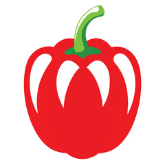 Red bell pepper icon isolated on white background