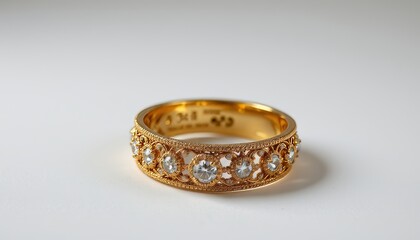 Ornate Gold Ring with Diamonds