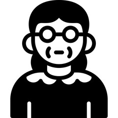 grandma icon illustration design with solid