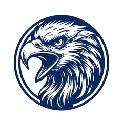 blue eagle head logo with circular shape