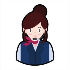 Colored Customer Service Cartoon Illustration