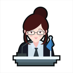 Colored Diplomat Cartoon Illustration