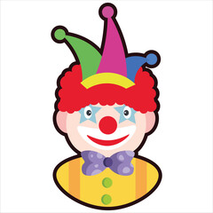 Colored Clown Cartoon Illustration