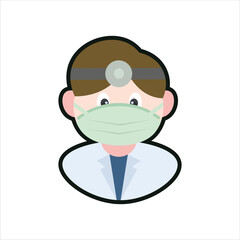 Colored Dentist Cartoon Illustration